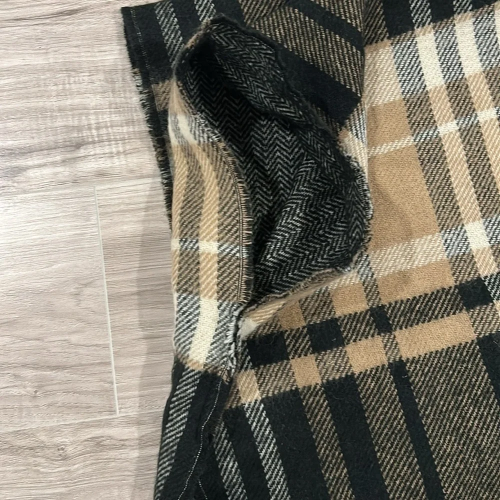 Poncho by Liz Claiborne neutral plaid